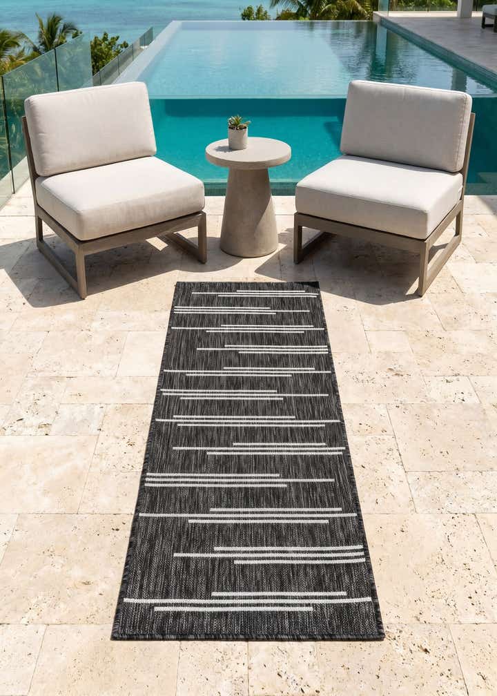 2' x 5' 3 Easy-Clean Modern Indoor / Outdoor Runner Rug