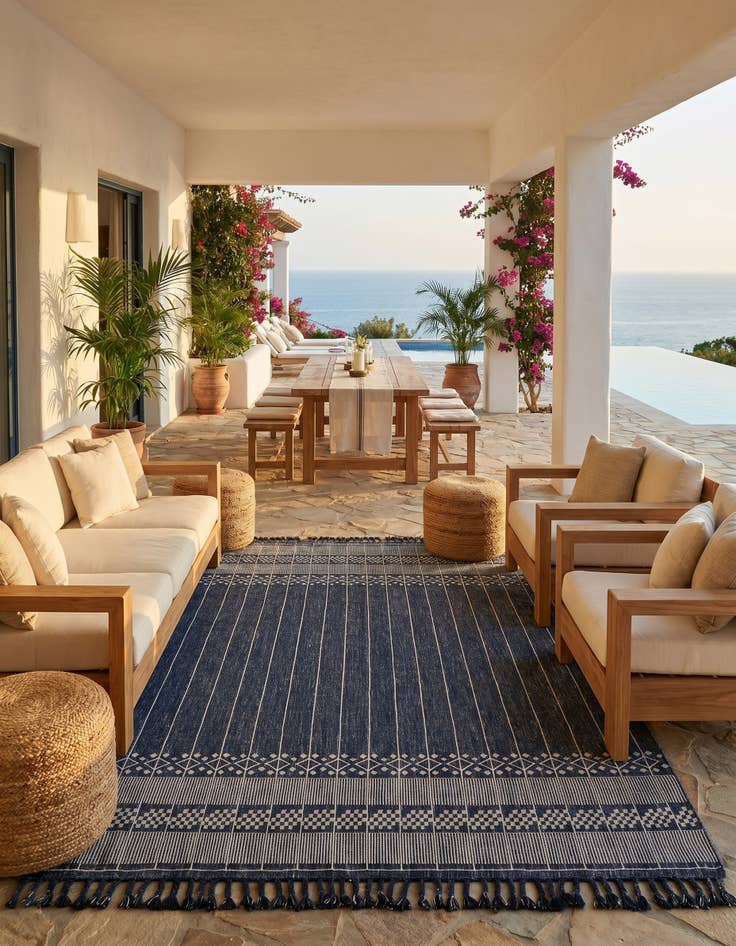 Detail image of 10' x 14' 1 Easy-Clean Eco Bohemian Indoor / Outdoor Rug