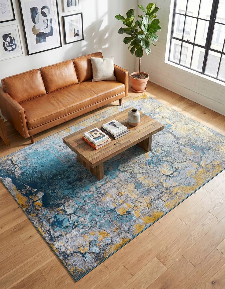 Detail image of 6' x 9' Easy-Clean Modern Indoor / Outdoor Rug
