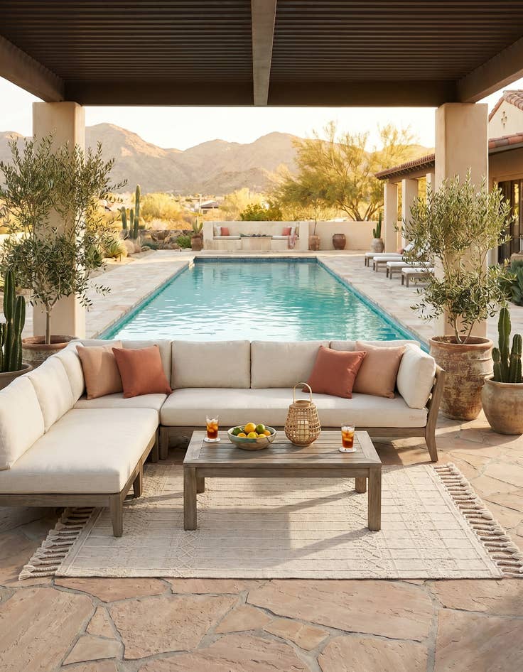 Detail image of 4' 1 x 6' 1 Easy-Clean Eco Bohemian Indoor / Outdoor Rug