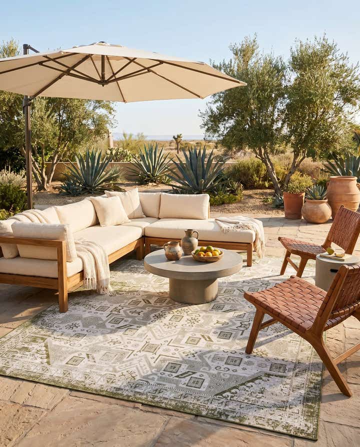 10' x 13' Easy-Clean Aztec Indoor / Outdoor Rug