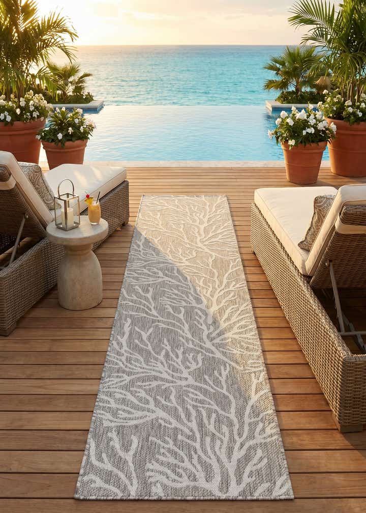 2' 7 x 12' Easy-Clean Coastal Indoor / Outdoor Runner Rug