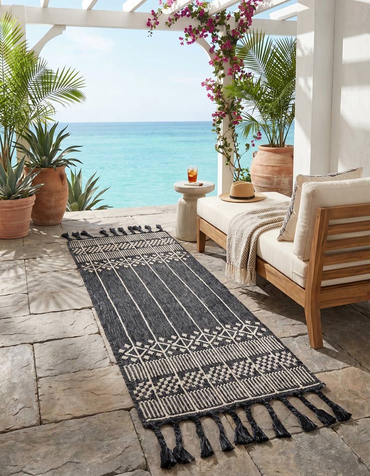 Detail image of 2' 2 x 5' 1 Easy-Clean Eco Bohemian Indoor / Outdoor Runner Rug