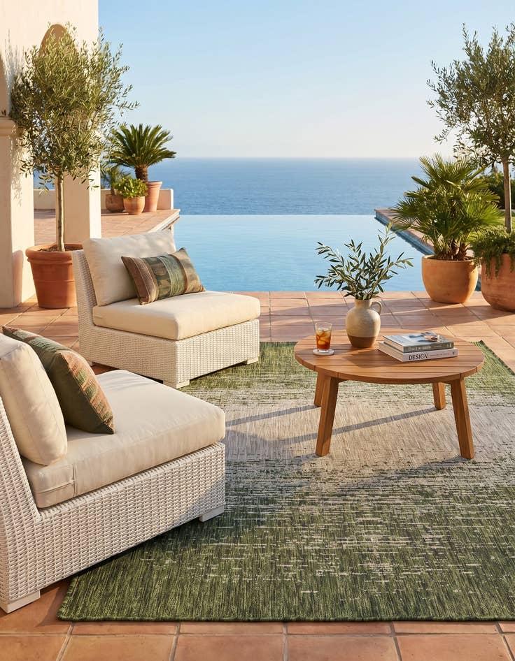 Detail image of 7' 10 x 11' Easy-Clean Modern Indoor / Outdoor Rug