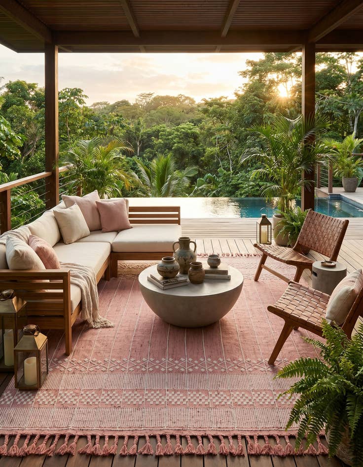 Detail image of 9' x 12' Easy-Clean Eco Bohemian Indoor / Outdoor Rug