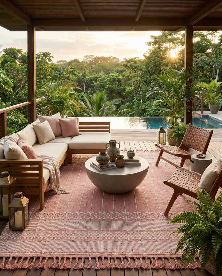 9' x 12' Easy-Clean Eco Bohemian Indoor / Outdoor Rug