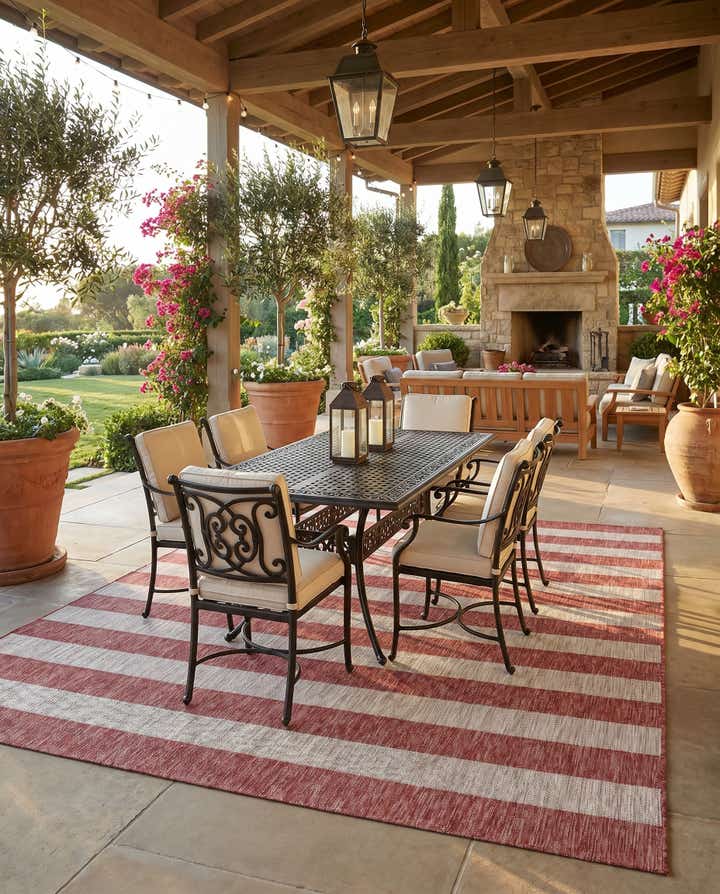 9' x 12' Easy-Clean Ribbon Indoor / Outdoor Rug