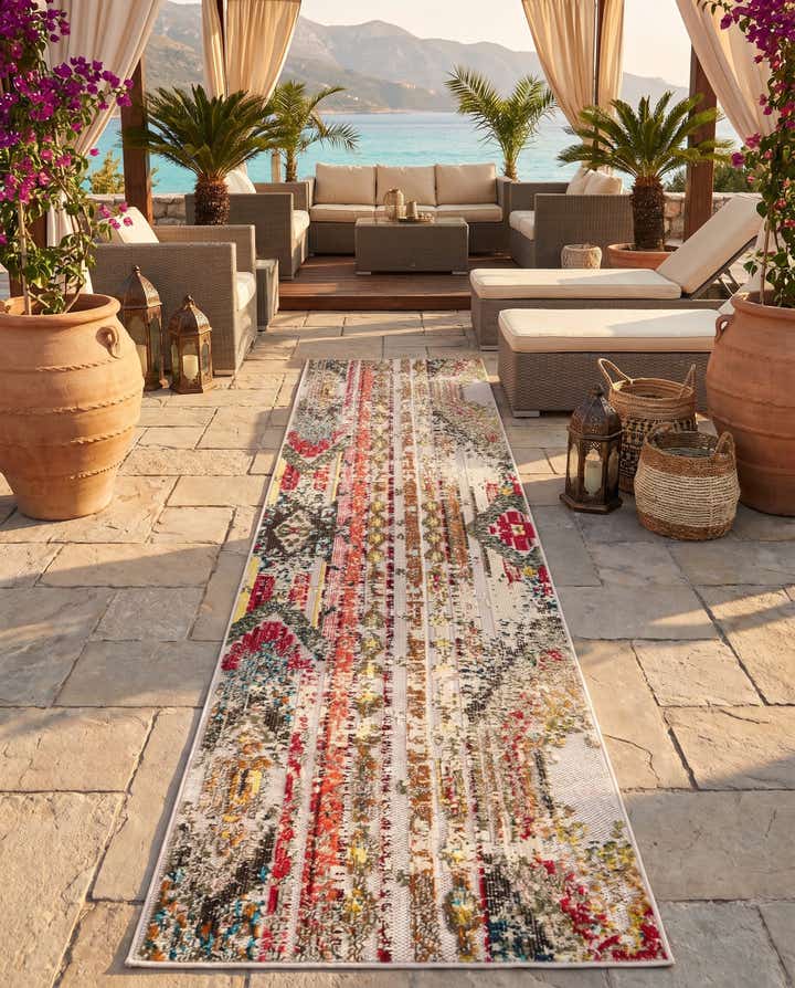 2' 7 x 10' Easy-Clean Casablanca Indoor / Outdoor Runner Rug