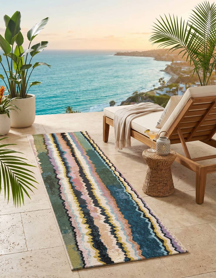 Detail image of 2' x 8' Easy-Clean Modern Indoor / Outdoor Runner Rug