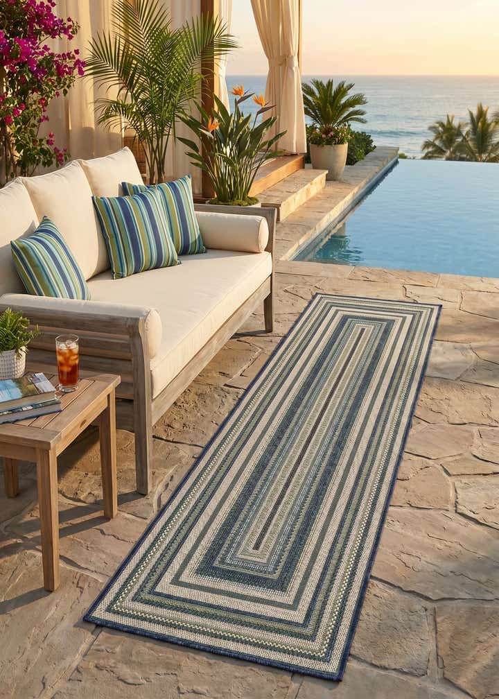 2' 7 x 10' Easy-Clean Baja Indoor / Outdoor Runner Rug