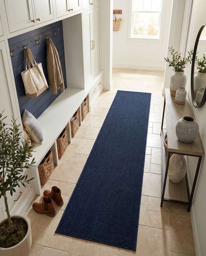2' 7 x 12' Easy-Clean Solid Indoor / Outdoor Runner Rug
