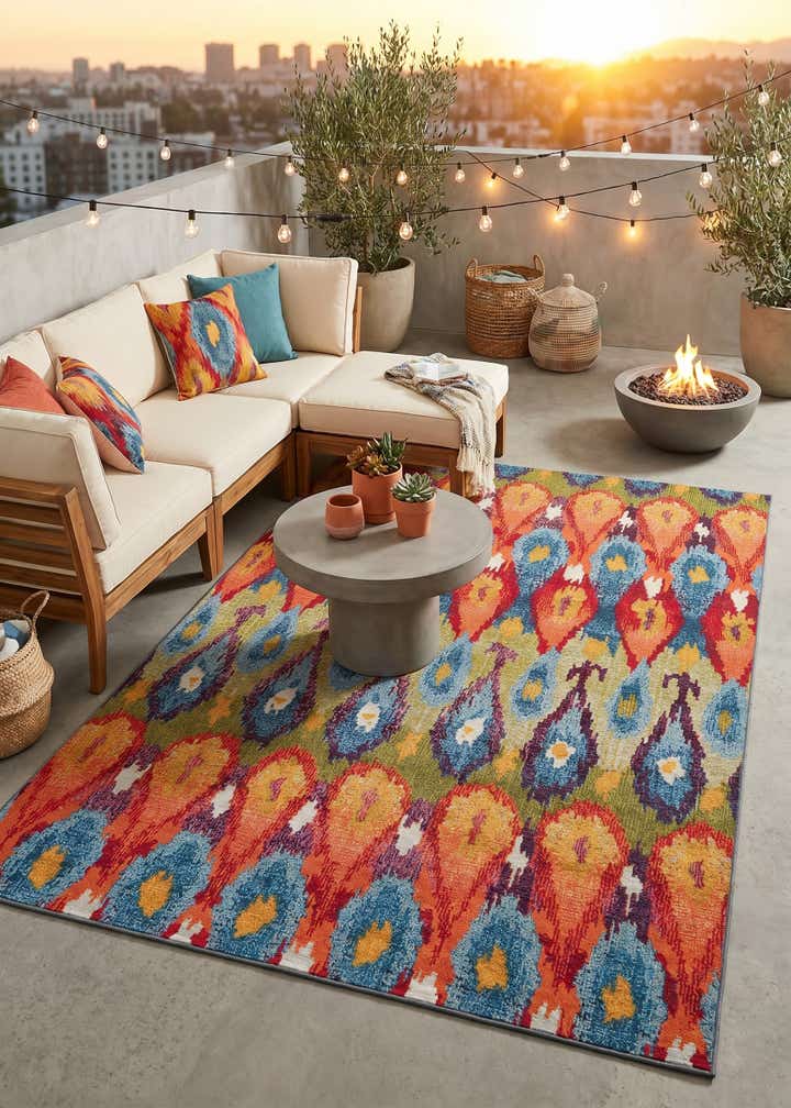 5' 3 x 8' Easy-Clean Modern Indoor / Outdoor Rug