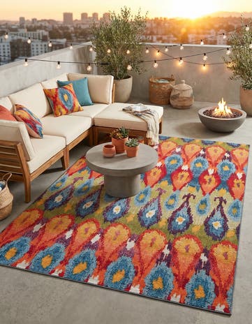 5' 3 x 8' Easy-Clean Modern Indoor / Outdoor Rug