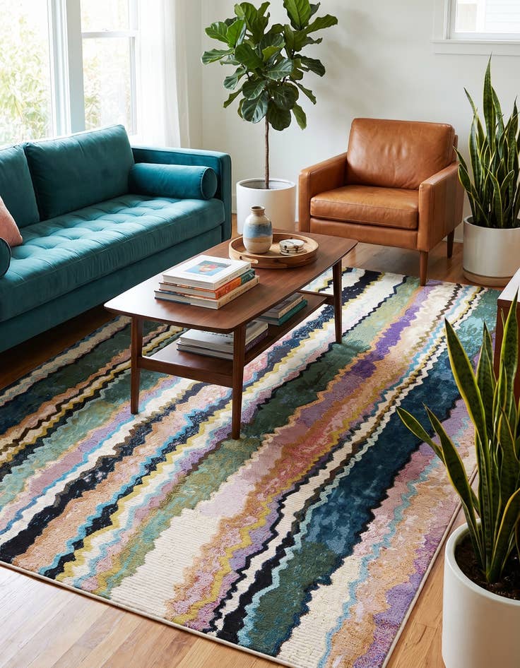 Detail image of 5' x 8' Easy-Clean Modern Indoor / Outdoor Rug