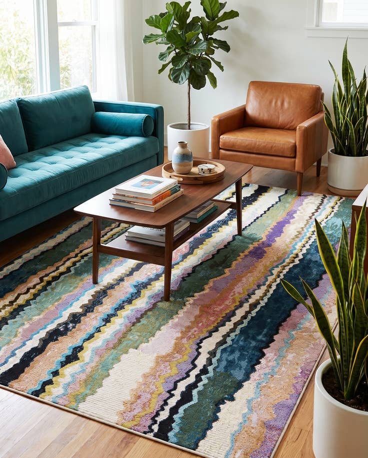 Detail image of 5' x 8' Easy-Clean Modern Indoor / Outdoor Rug