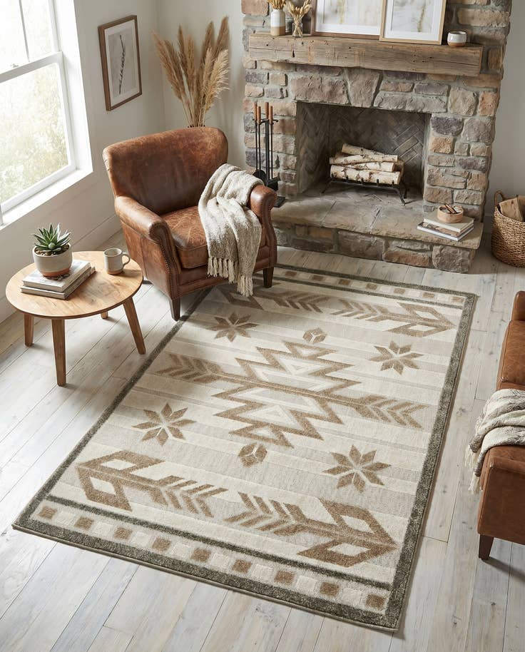 Detail image of 4' x 6' Easy-Clean Modern Indoor / Outdoor Rug