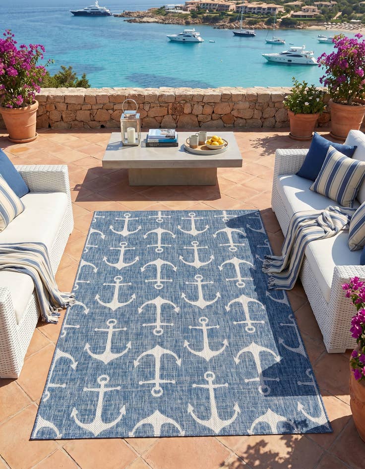 Detail image of 6' x 9' Easy-Clean Coastal Indoor / Outdoor Rug