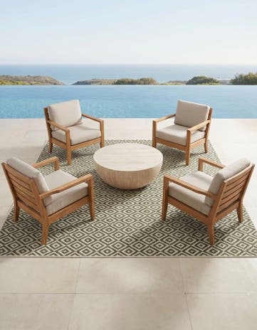 Green Easy-Clean Jill Zarin Costa Rica Indoor / Outdoor Square Rug