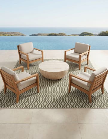 Green Easy-Clean Jill Zarin Costa Rica Indoor / Outdoor Square Rug