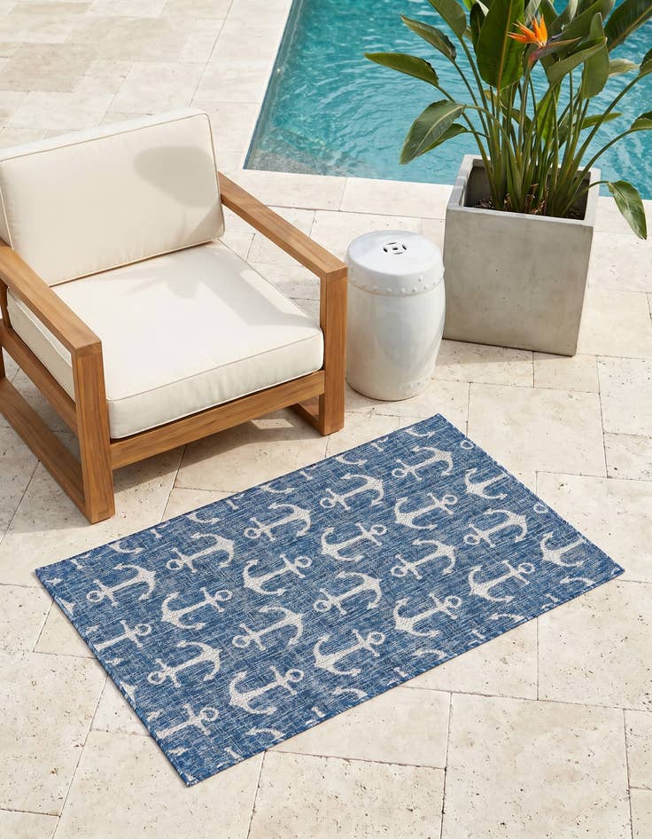Detail image of 3' x 5' 3 Easy-Clean Coastal Indoor / Outdoor Rug