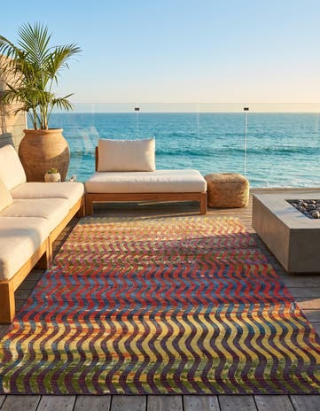 5' 3 x 8' Easy-Clean Modern Indoor / Outdoor Rug