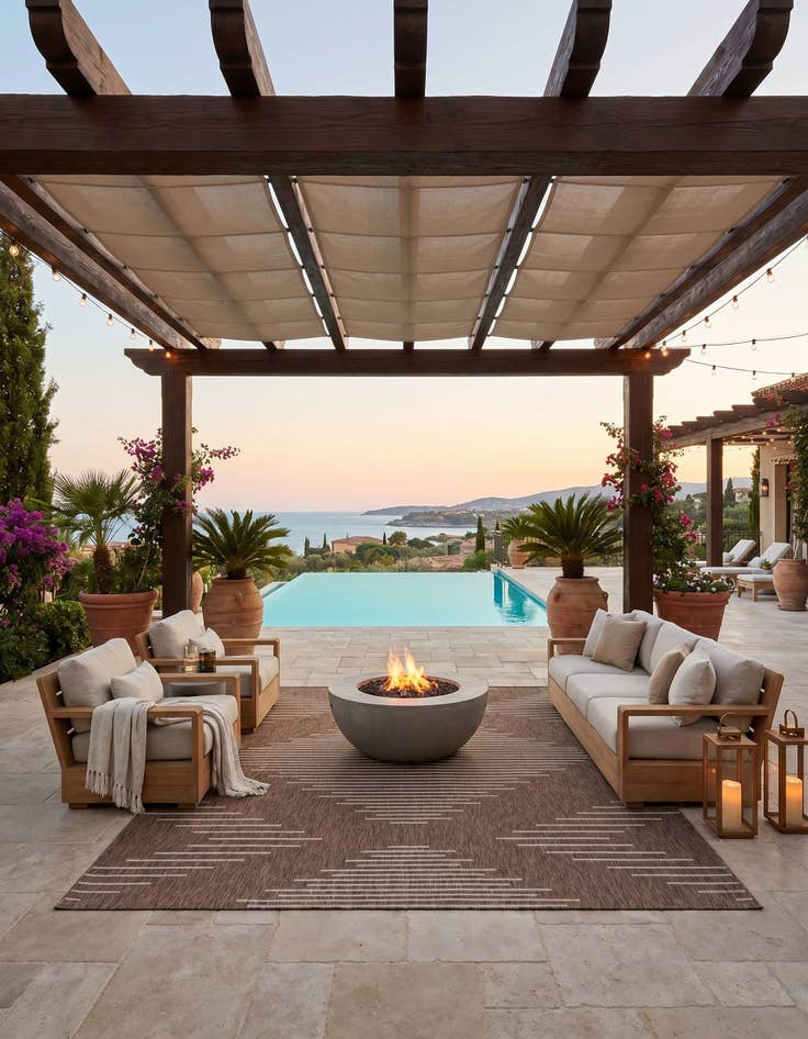 Detail image of 9' x 12' Easy-Clean Modern Indoor / Outdoor Rug