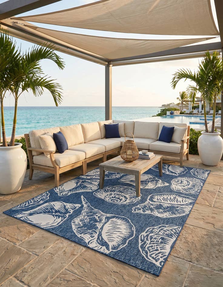 Detail image of 6' x 9' Easy-Clean Coastal Indoor / Outdoor Rug