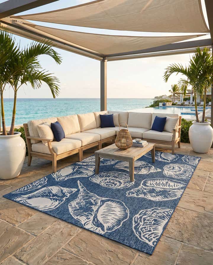 6' x 9' Easy-Clean Coastal Indoor / Outdoor Rug