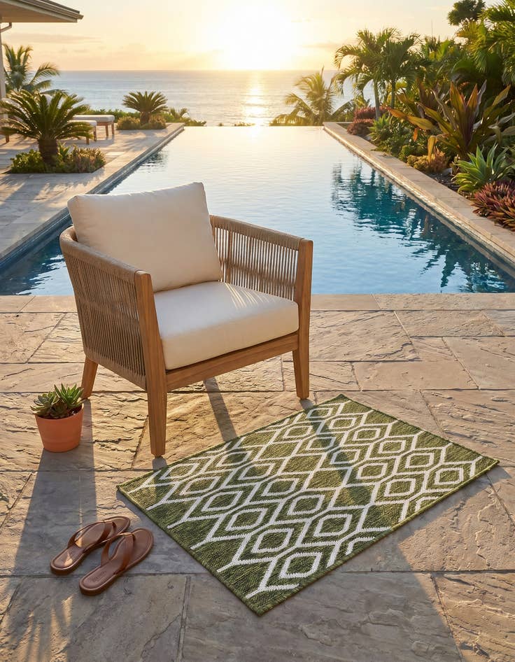 Detail image of 2' x 3' Easy-Clean Jill Zarin Turks and Caicos Indoor / Outdoor Rug