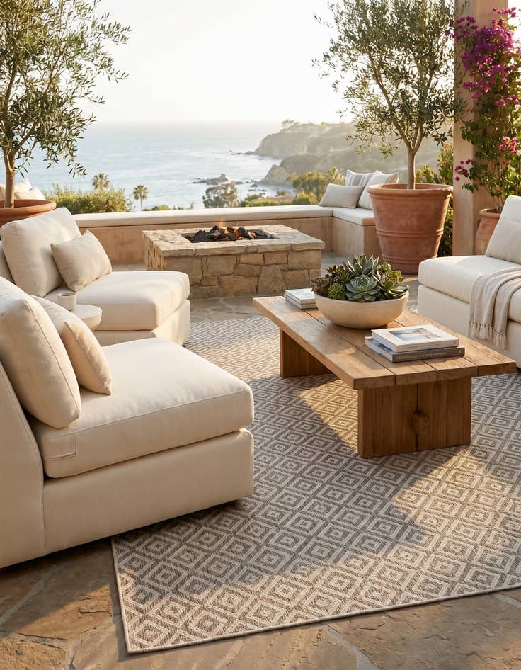 Detail image of 7' 10 x 10' Easy-Clean Jill Zarin Costa Rica Indoor / Outdoor Rug