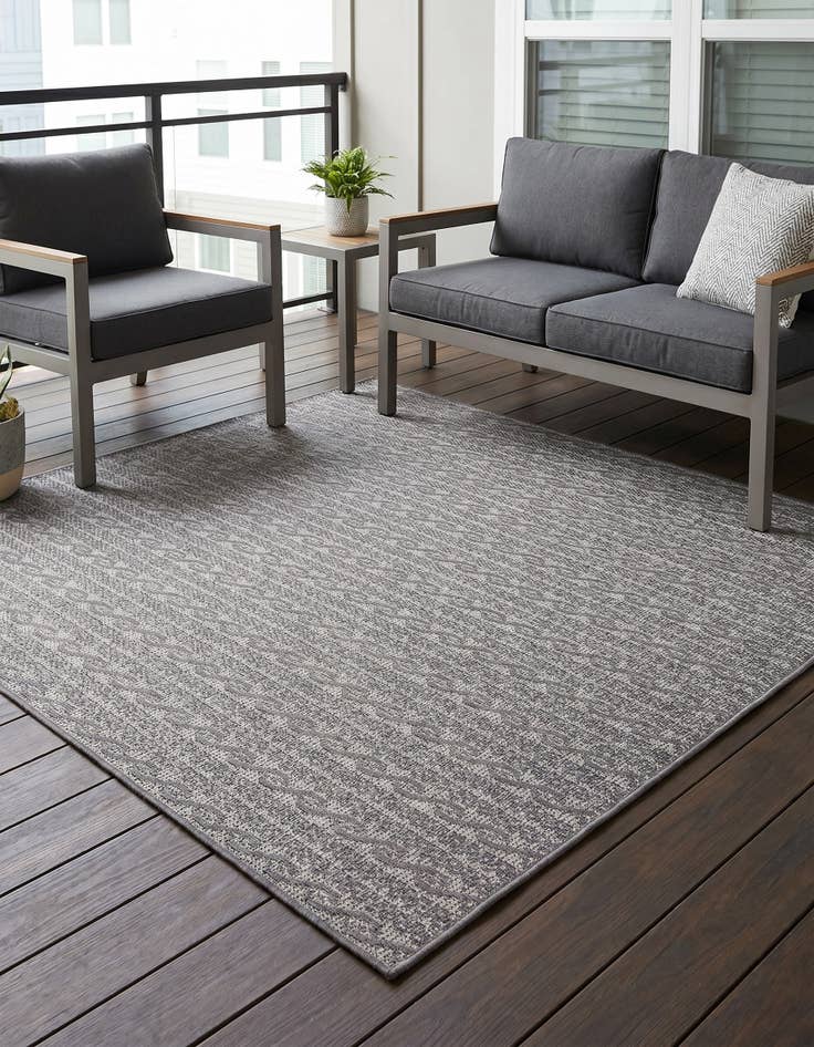 Detail image of 6' x 6' Easy-Clean Modern Indoor / Outdoor Square Rug
