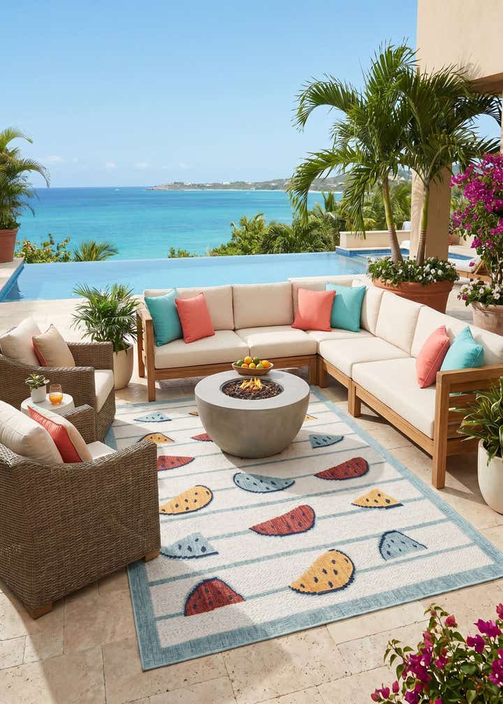 5' x 7' 7 Easy-Clean Indoor / Outdoor Rug