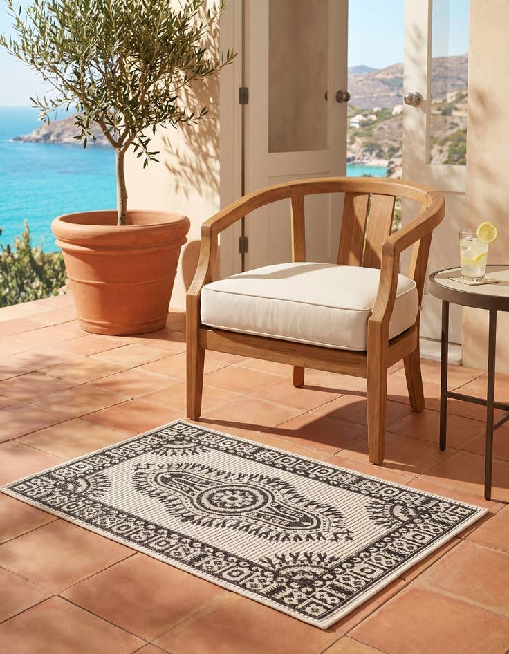 Detail image of 2' x 3' Easy-Clean Traditional Indoor / Outdoor Rug
