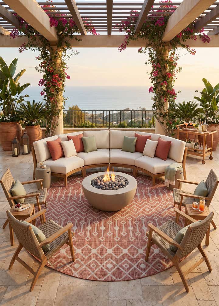 13' x 13' Easy-Clean Lattice Indoor / Outdoor Round Rug