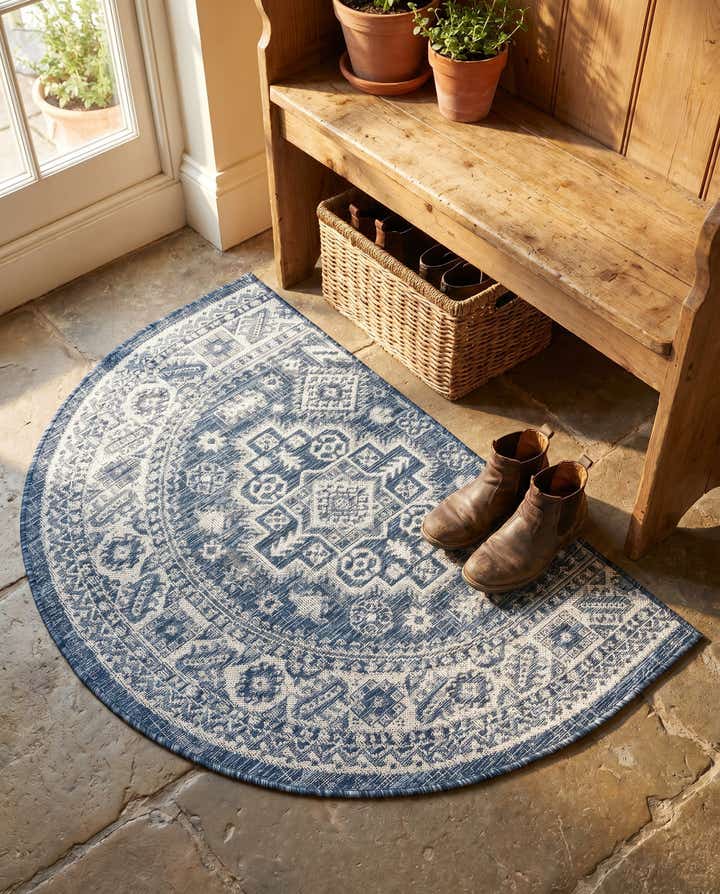 2' 7 x 4' Easy-Clean Aztec Indoor / Outdoor Hearth Rug