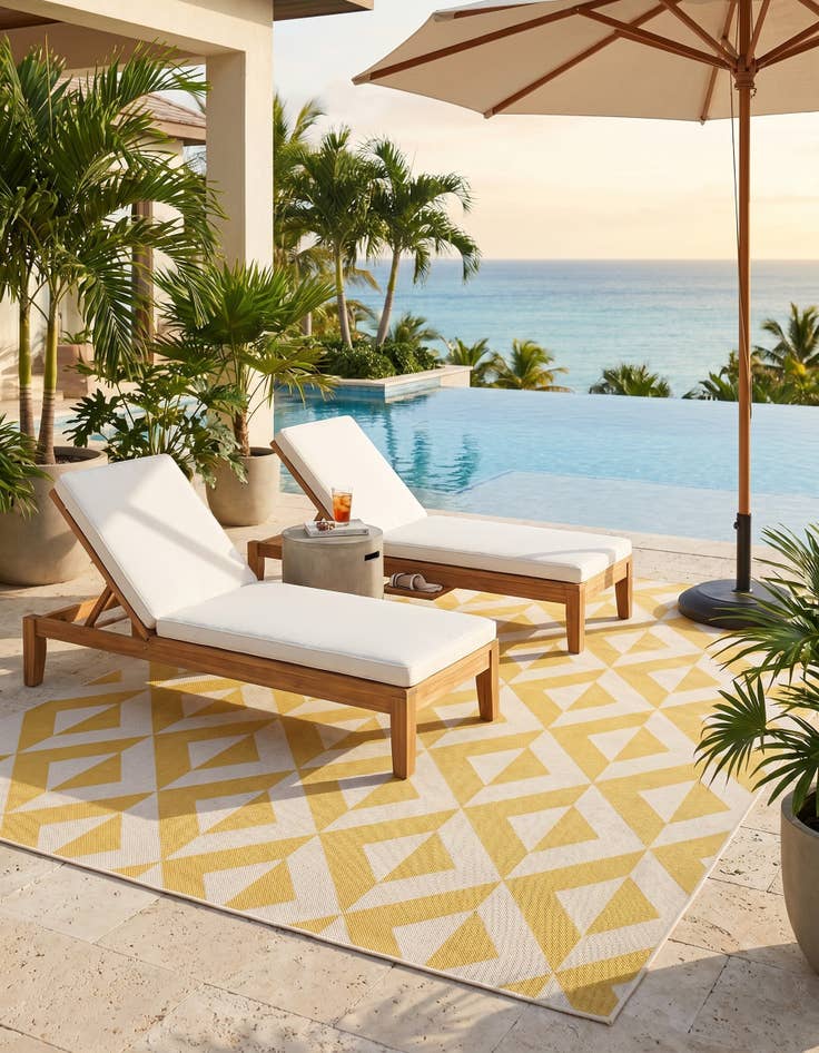 Detail image of 7' 10 x 10' Easy-Clean Jill Zarin Napa Indoor / Outdoor Rug