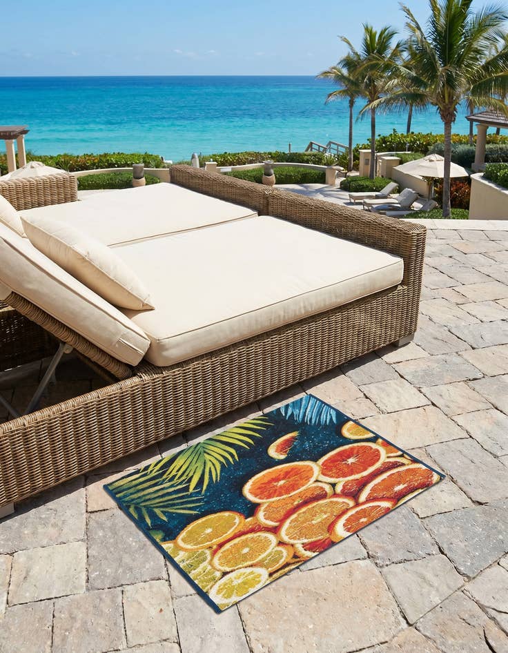 Detail image of 2' x 3' Easy-Clean Coastal Indoor / Outdoor Rug