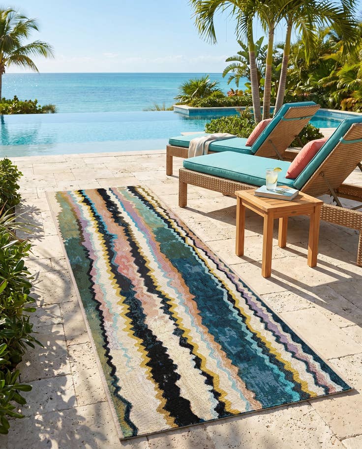 Detail image of 2' x 6' Easy-Clean Modern Indoor / Outdoor Runner Rug