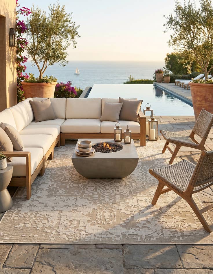Detail image of 10' x 14' 1 Easy-Clean Traditional Indoor / Outdoor Rug