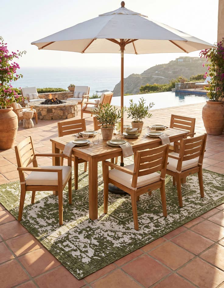 Detail image of 7' 10 x 10' Easy-Clean Jill Zarin Dubai Indoor / Outdoor Rug