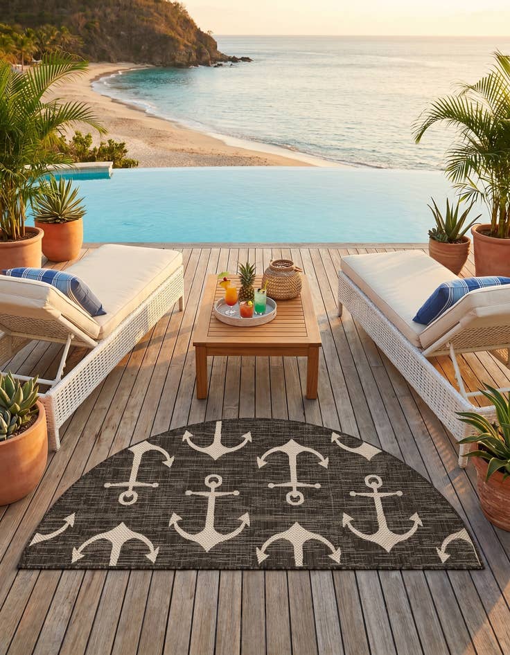 Detail image of 3' x 6' Easy-Clean Coastal Indoor / Outdoor Hearth Rug