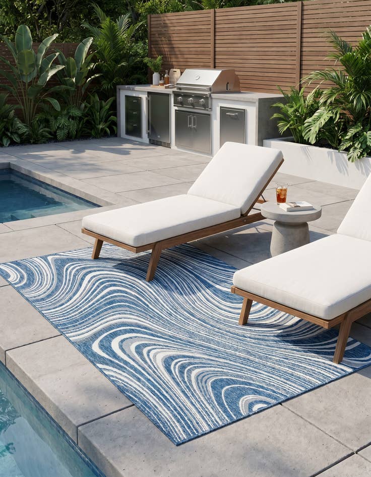 Detail image of 4' x 6' Easy-Clean Modern Indoor / Outdoor Rug