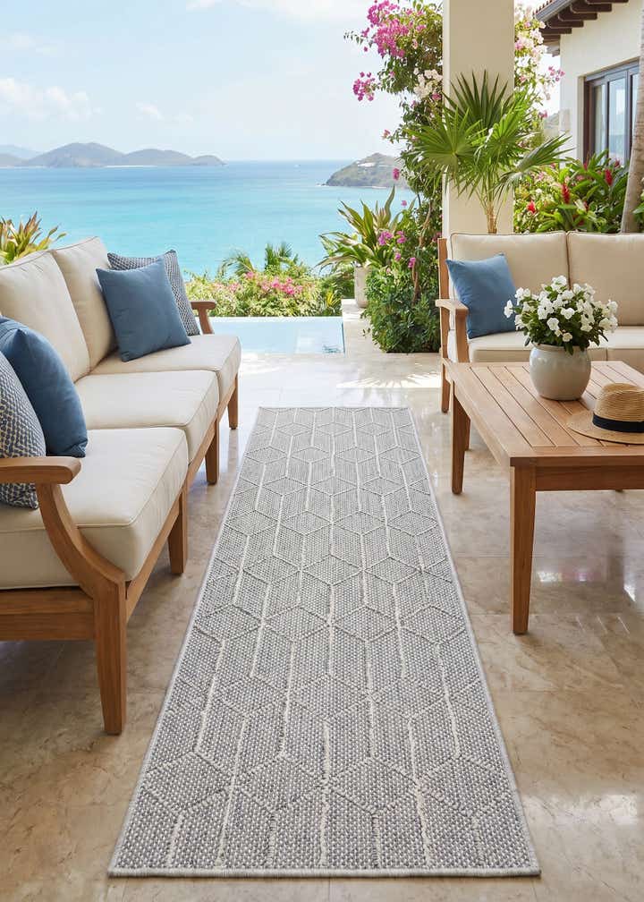 2' x 6' 1 Easy-Clean Trellis Indoor / Outdoor Runner Rug