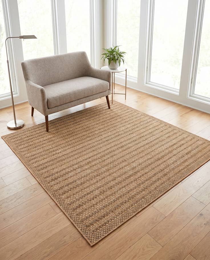 Detail image of 5' 3 x 5' 3 Easy-Clean Border Indoor / Outdoor Square Rug