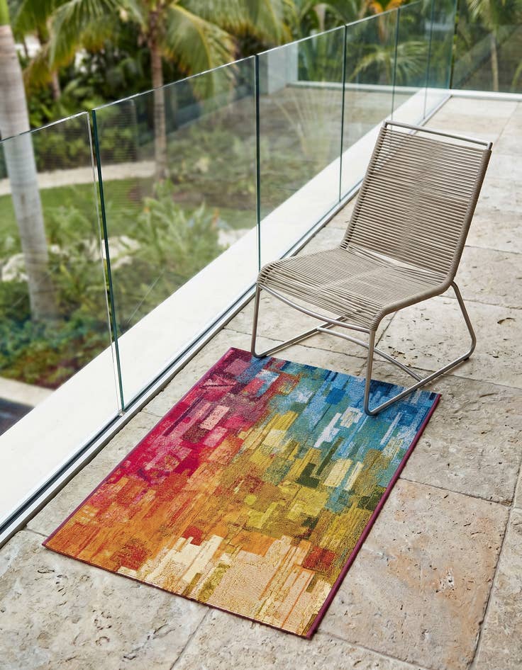 Detail image of 2' x 3' Easy-Clean Modern Indoor / Outdoor Rug