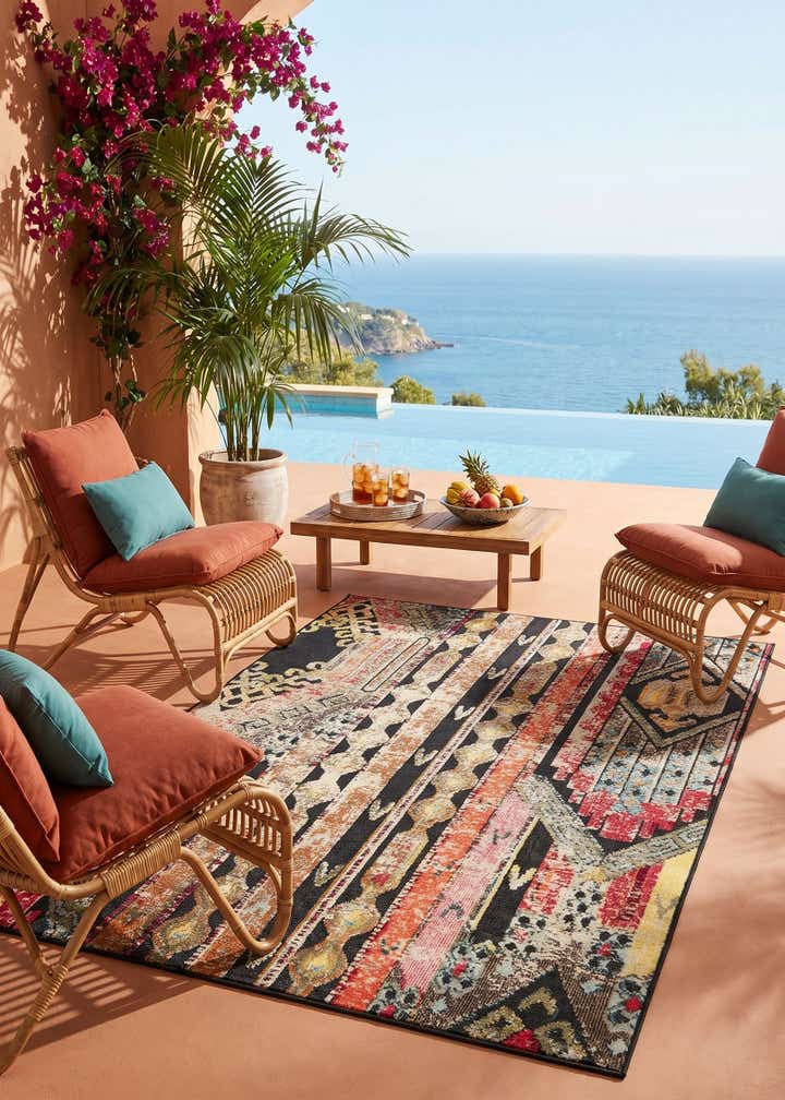 5' 3 x 8' Easy-Clean Casablanca Indoor / Outdoor Rug