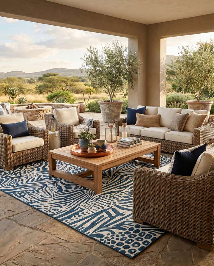 10' x 14' Easy-Clean Safari Indoor / Outdoor Rug