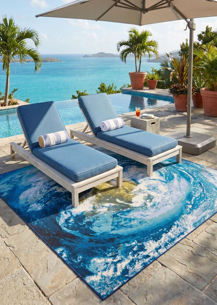 9' x 12' Easy-Clean Modern Indoor / Outdoor Rug