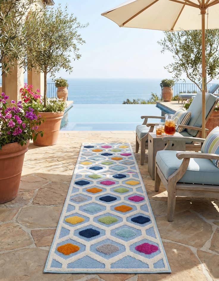 Detail image of 2' x 10' Easy-Clean Aruba Indoor / Outdoor Runner Rug