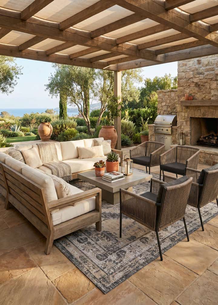 7' x 10' Easy-Clean Traditional Indoor / Outdoor Rug